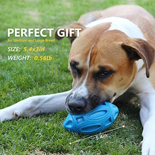 EASTBLUE Dog Toys for Aggressive Chewers, Indestructible Squeaky Football - Image 5