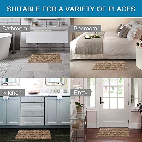 H.VERSAILTEX Bath Mats for Bathroom Non Slip Extra Thick Chenille Striped Bath - Image 6