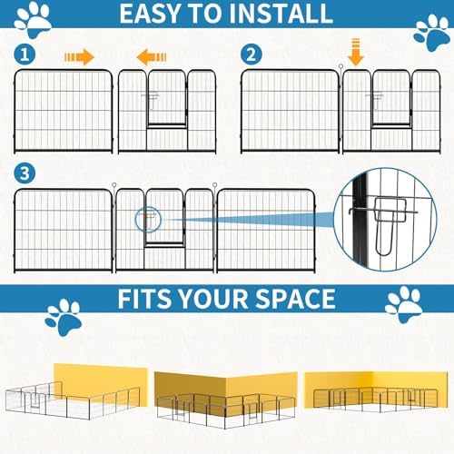 NEWBULIG Dog Playpen Indoor 40 Inch 16 Panels, Metal Outdoor Dog Fence Pen - Image 4