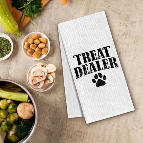 Treat Dealer Kitchen Towels, Funny Dog Kitchen Towels - Image 3