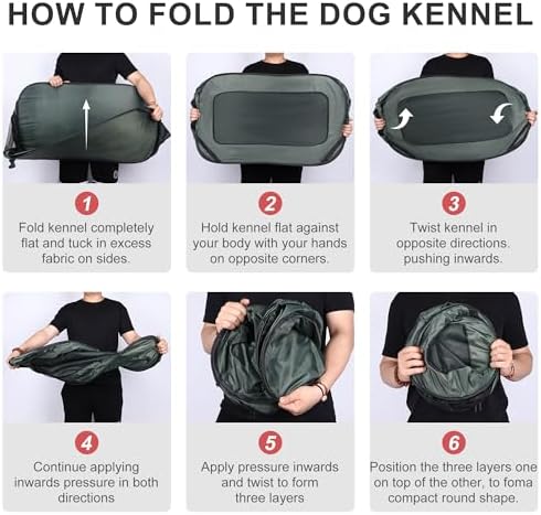 36 Inch Foldable Dog Kennel for Medium Dogs, Portable Waterproof Pop-Up Pet - Image 5