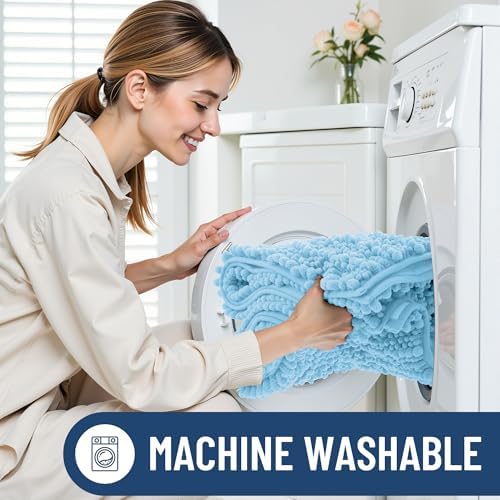 Smiry Bathroom Rugs 30X20, Extra Soft Rubber Backing Chenille Bath Mats - Image 6