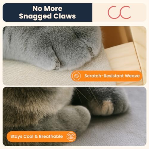 CallieCo Wooden Cat Hammock Bed Gray - Image 4