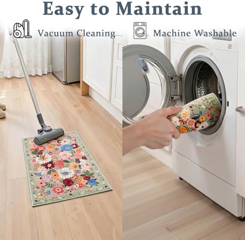 Bath Mat 17x24 Non Slip, Washable Low Pile Area Rug - Image 4