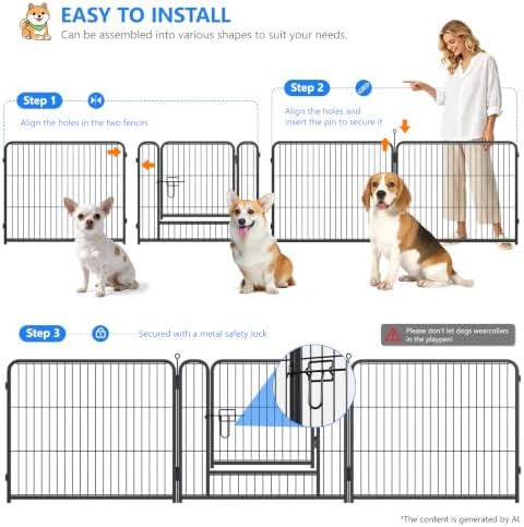 Dog Playpen Outdoor, 24 Inch Height 16 Panels Foldable Dog Pens Outside - Image 5