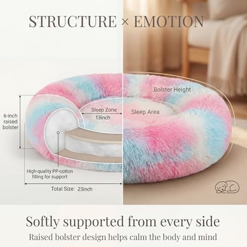 nononfish Cozy Donut Pet Bed, Soft Calming Dog Bed - Image 4