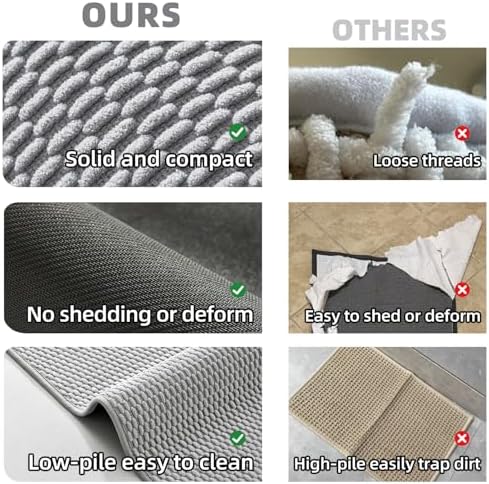 TYUU Toilet Rug, Thin Toilet Rugs U Shaped Washable Non Slip Absorbent Quick - Image 6