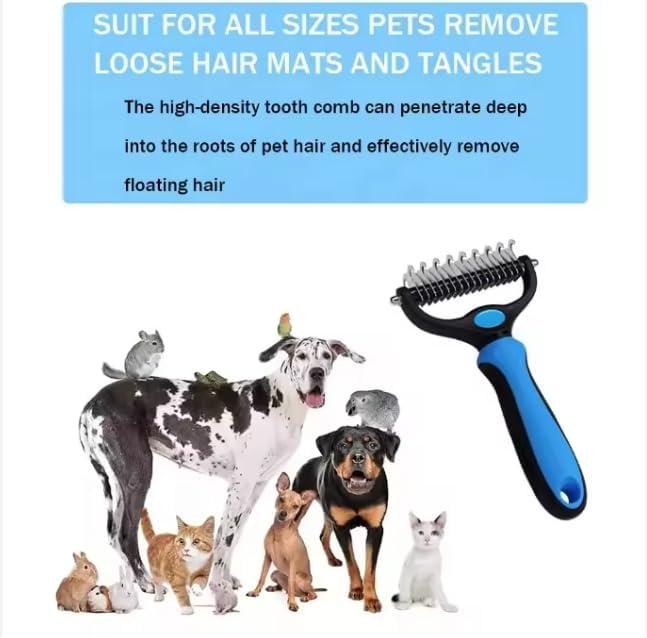 2-in-1 Pet Dematting Comb & Undercoat Rake – Professional Dog Deshedding Brush - Image 7