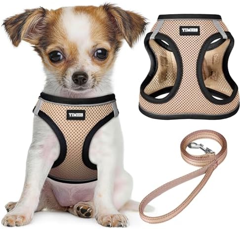 No Pull Dog Puppy Harness and Leash Set Reflective Mesh Vest Large by YIMEIS