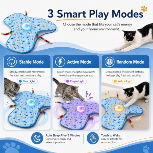 Interactive Cat Toys for Indoor Cats, Hide and Seek, 3 Smart Modes - Image 3