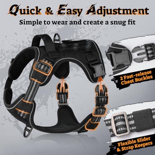 rabbitgoo Tactical Dog Harness Medium Sized, No Pull Service Pet Vest - Image 2