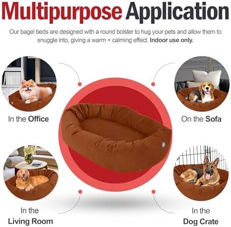 Majestic Pet 52 Inch Suede Calming Dog Bed Washable – Cozy Soft Round Dog Bed - Image 5