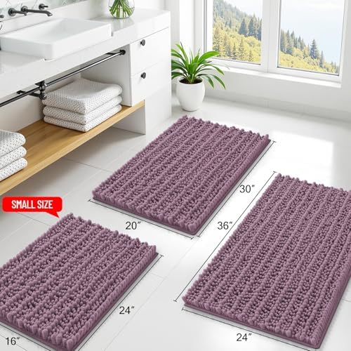 Smiry Bathroom Rugs 48X32, Extra Soft Rubber Backing Chenille Bath Mats - Image 2