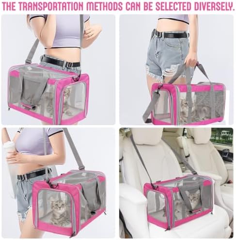 Pet Carrier for Large Cats of 20 Lbs, Collapsible Carrier Bag for Big Cat or 2 - Image 6