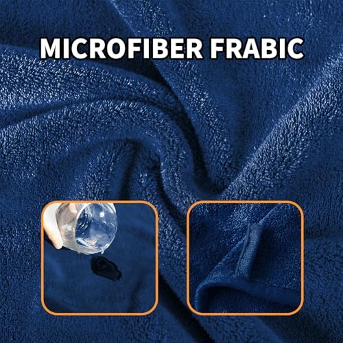 Dog Bathrobe Microfiber, Quick Dry Absorbent Adjustable Wrap Blue L - Image 4