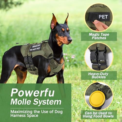 No Pull Tactical Dog Harness for Large Dogs, Service Dog Vest - Image 3