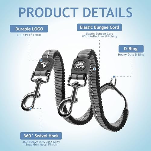 Kruz Double Dog Leash for Two Dogs Dual Leash Coupler - Image 2