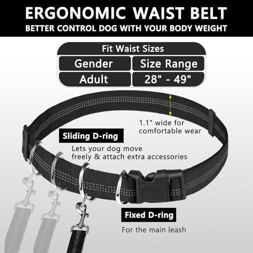 Hands Free Dog Leash, Waist Running Leash - Image 4