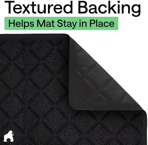 GORILLA GRIP Cat Litter Box Mat, Coiled Mesh Trapping Mats, 47x35 Black - Image 4