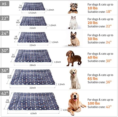 Mora Pets Dog Bed Crate Pad Ultra Soft Pet Mat Star Print 22 Inch Blue - Image 6