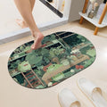 Green Frogs and Flowers Super Absorbent Quick-Drying Bathroom Mat Rug, Rubber by ZHUZHISHAN