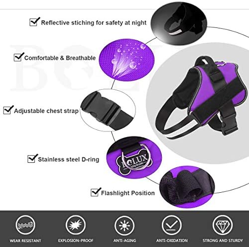 Bolux Dog Harness, No-Pull Reflective Dog Vest, Breathable Adjustable Pet - Image 2