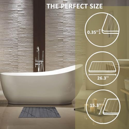 Stone Dish Drying Mat for Kitchen Counter, Large Foldable Marble Quick Dry - Image 6