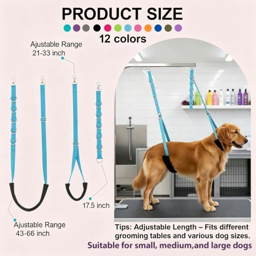 Dog Grooming Belly Straps Sky Blue Pet Grooming Supplies 3 Sets Professional - Image 2