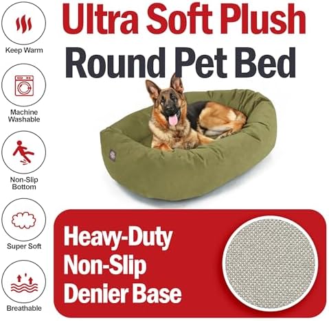 Majestic Pet 52 Inch Suede Calming Dog Bed Washable – Cozy Soft Round Dog Bed - Image 6