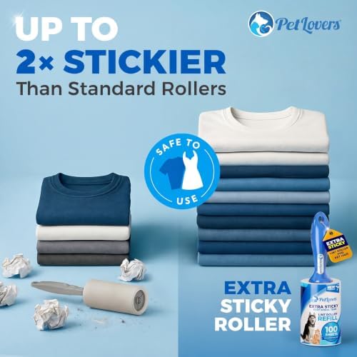 PetLovers Extra Sticky Lint Roller Ultimate Value Set 400 Sheets - Image 3