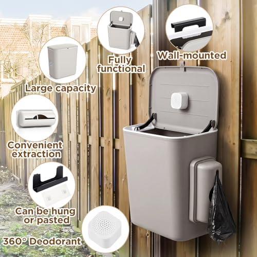Mifoci Dog Poop Trash Can Outside, 2.4 Gallon - Image 4