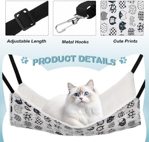 4 Pcs Cat Hammock for Cage Reversible Hanging Pet Bed - Image 3