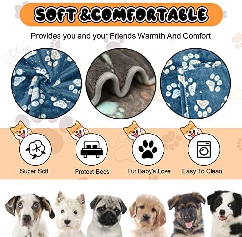 Rezutan Blanket for Large Dogs & Cats Soft Reversible Cute Paw 40"x31" - Image 2