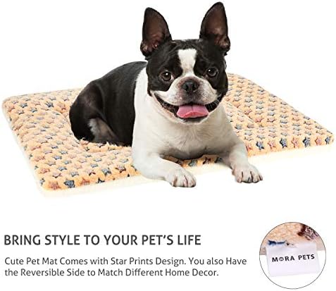 Mora Pets Dog Crate Pad Bed Ultra Soft Pet Mat Star Print Brown 23 x18 Inch - Image 5