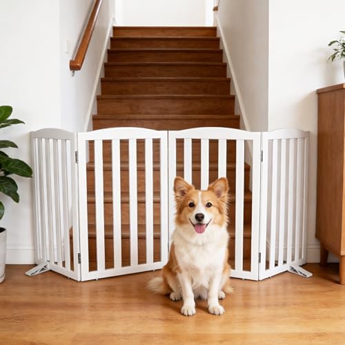 Freestanding Dog Gate Indoor, Doggie Gate Foldable Dog Gates - Image 2