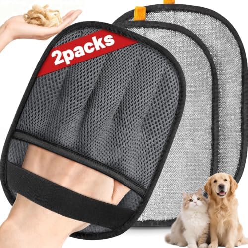 Pet Hair Removal Glove for Dogs & Cats, 2 Packs Five-Finger Grip by Unknown