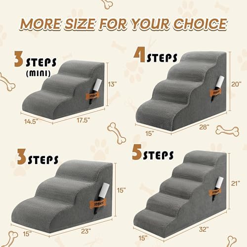 Romrol Dog Stairs Ramp for High Bed, 33D Pet Stairs Steps 15.7” H - Image 3