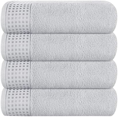 GLAMBURG Ultra Soft 4 Pack Oversized Bath Towel Set 27x54 inches, 100% Cotton by GLAMBURG