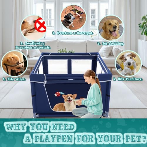 XVISHX 42x42 Inches Puppy Playpen - Image 2