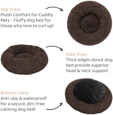 Calming Donut Dog Bed for Small Dogs, Round Dog Bed for Medium & Large Dogs - Image 6