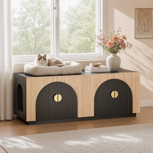 Amunrbrek Double Cat Litter Box Enclosure Furniture by Amunrbrek