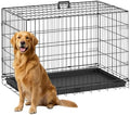 FDW | 36" Foldable Metal Dog Crate | Dark Black | Cage by FDW
