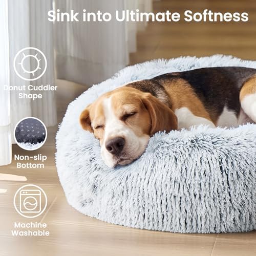 JOLLYVOGUE Calming Dog Beds Extra Large Sized Dog, 45in Donut Washable Large - Image 2