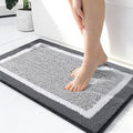OLANLY Small Bathroom Rugs 24x16, Absorbent Microfiber Bath Rugs, Dark Grey by OLANLY