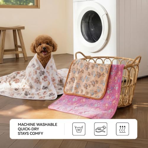 LINENLUX Dog Blankets 4-Pack, Super Soft Fluffy Fleece Pet Throw Warm - Image 4