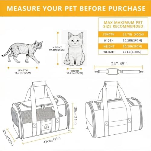 Cat Carrier Pet Dog Carrier Airline Approved - Image 2