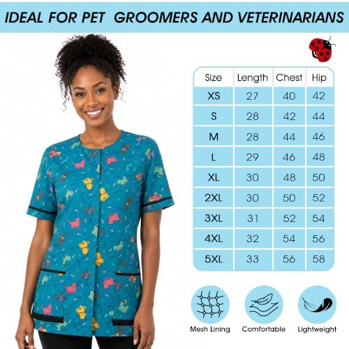 Ladybird Line 713 Unisex Blue Dog Waterproof Grooming Apron, Hair Bleach - Image 4