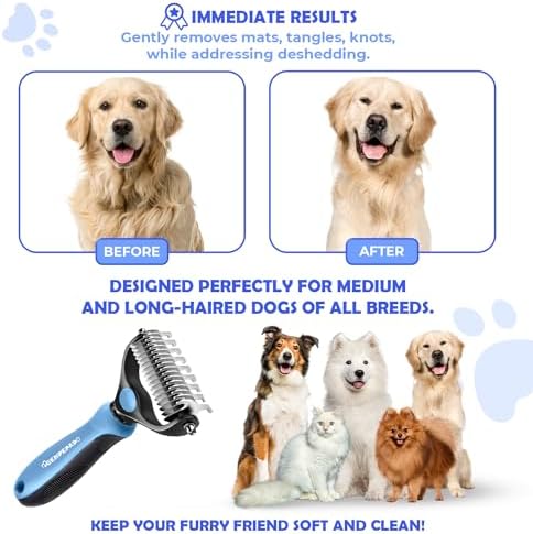 Undercoat Rake for Dogs & Cats, Dematting Comb - Image 5