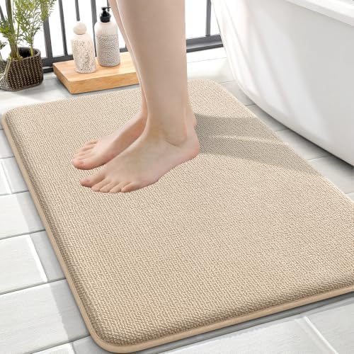 OLANLY Memory Foam Small Bathroom Rugs 24x16, Absorbent Bath Mat by OLANLY