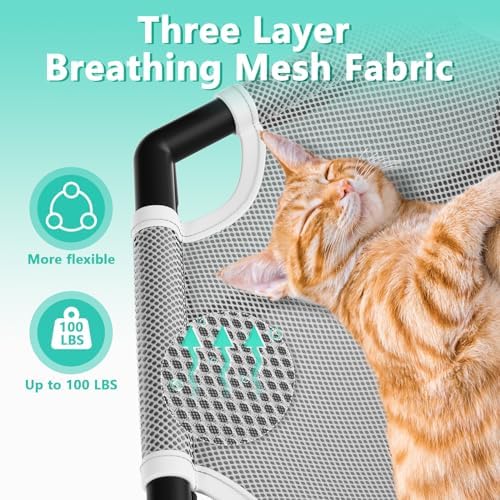 Tresbro Elevated Cat Hammock Bed, Hexagon Raised Cat Swing Bed Chair Cot - Image 2